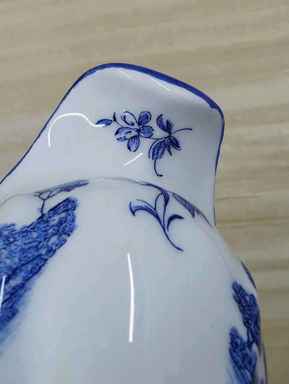 Aures French Toile de Jouy Style Creamer Hand Painted Blue & White Ceramic